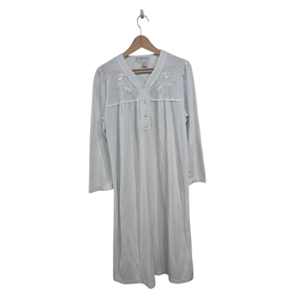 Miss Elaine Mint Green Embroidered Chemise Night Gown